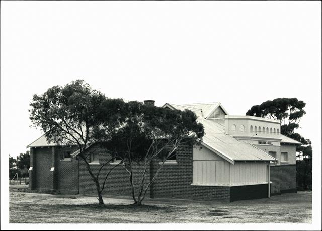 Angled left side elevation of building