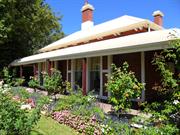 Angled rear elevation of house