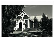 Angled front elevation of church