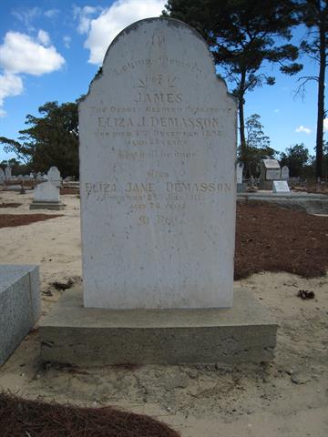 Headstone of Eliza Demasson