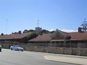 View of accomodation in foreground and signal station in background