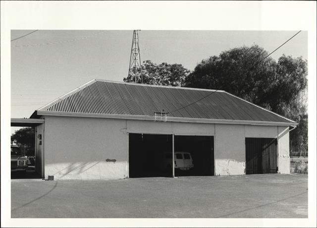 Front elevation of station garage