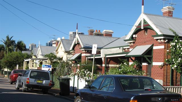 13 & 15 Brookman Street west elevation, looking southwest