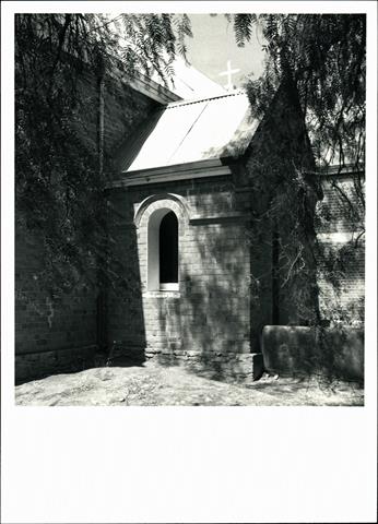 View of porch on West end of nave