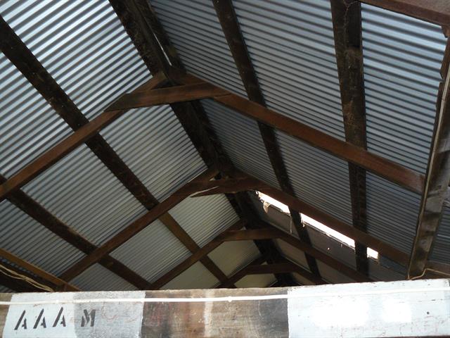 Shearing shed reroofed interior view