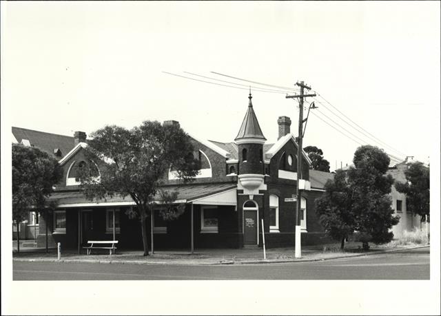 Front corner elevation of building