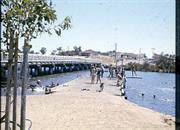 File1916 Riverton Bridge showing remains of old bridge as a jetty (colour photo)