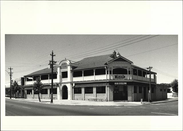 Front corner elevation of building