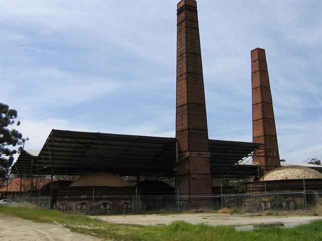 Beehive kilns 8,9,10, 11, 12 and 2 stacks with roof cover