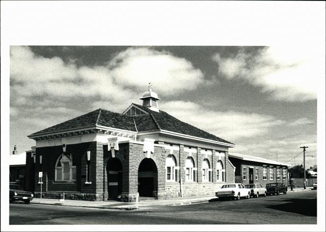 Front corner elevation of building
