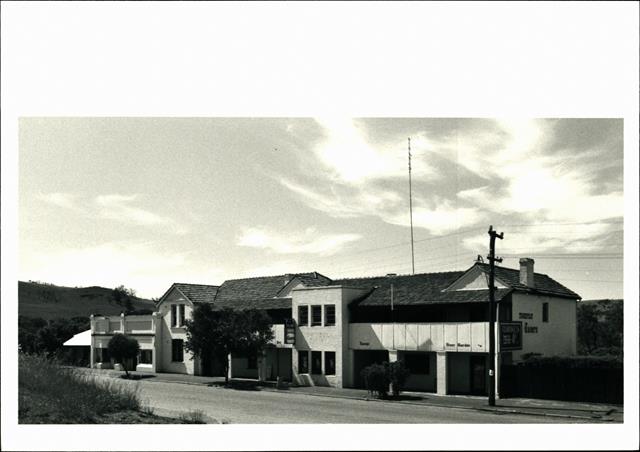Angled front elevation of building