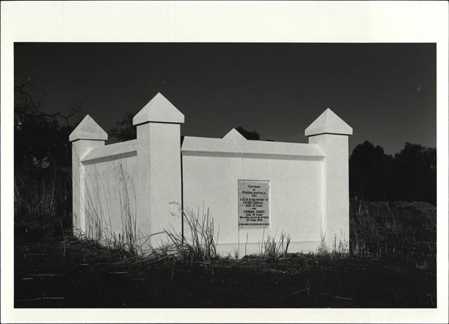Angled front elevation of memorial