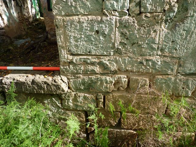 Postans' Cottage, north-east exterior wall detail