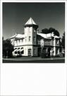 Front corner elevation of building