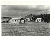 Distant side elevation showing hall and preists' house