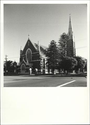 Front corner elevation of church