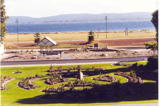 The rose gardens surrounding the RSL Memorial