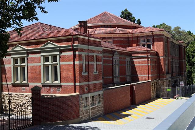 North-West aspect of building, as viewed from Council House courtyard