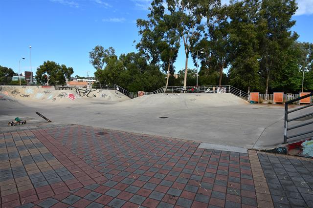 External view looking towards the Skate Park from the north east corner