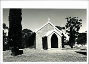 Angled front elevation of church