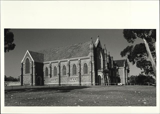 Angled elevation of West side of chapel