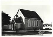Corner elevation of church