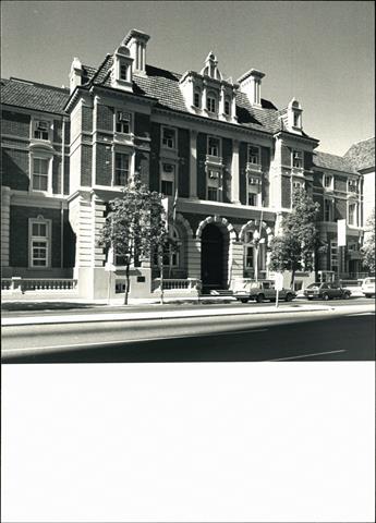 View of treasury building's St Georges Terrace entrance