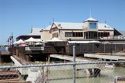 Barrack Square buildings (with construction work in foreground), as viewed from