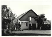 Angled front elevation of building