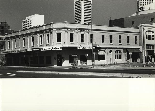 Front corner elevation of building