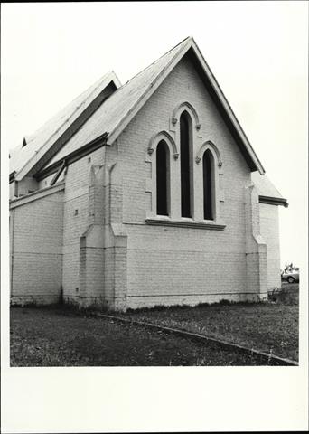 Angled elevation of East end of church