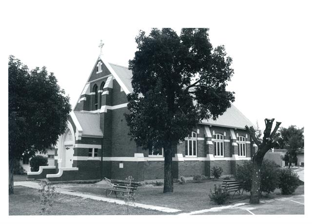 Front corner east elevation of church