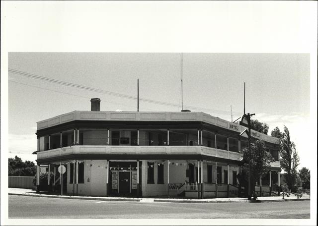 Front corner elevation of building