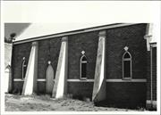 East side elevation of hall showing wall ribs