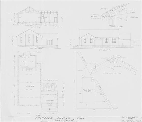 Proposed Church Hall for “Brethren”, 5 Oct 1956