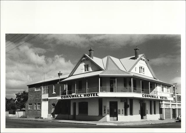 Front corner elevation of building