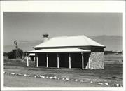 Angled front elevation of building