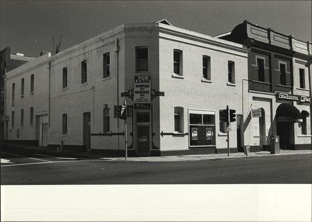 Front corner elevation of building