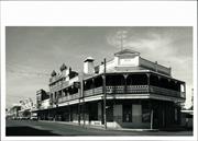 Front corner elevation of building