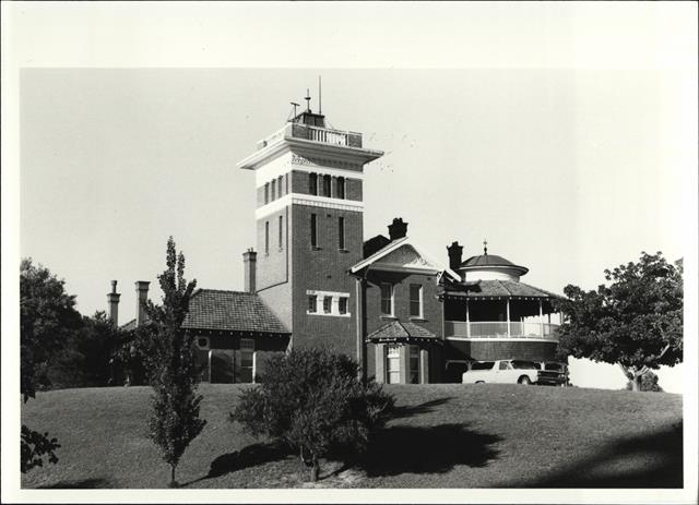 Angled elevation of South side of building