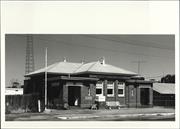 Angled front elevation of building