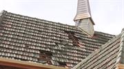 Roof tiles dislodged, photo courtesy Fr Cross