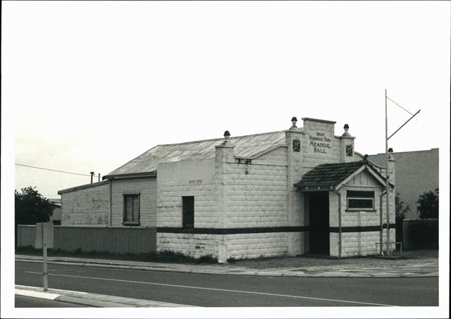 Front corner elevation of building