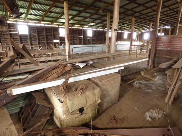 Wool Bales inside Shearing Shed