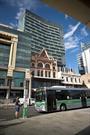 View of Bus stop across the road from the Bairds