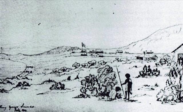 1834, drawing by unknown artist of King Georges Sound
