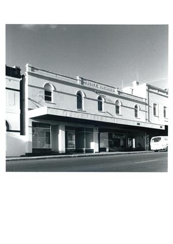 Front street elevation of buildings