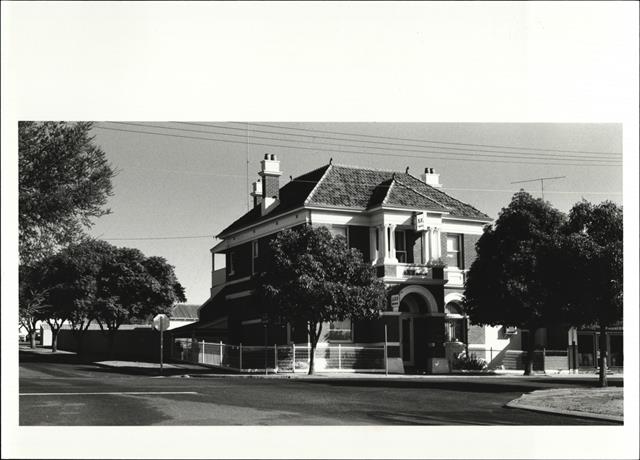 Front corner elevation of building