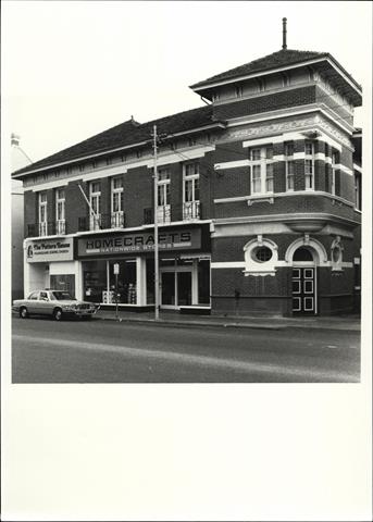 Front corner elevation of building