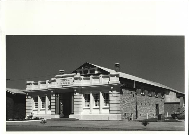 Angled front elevation of building